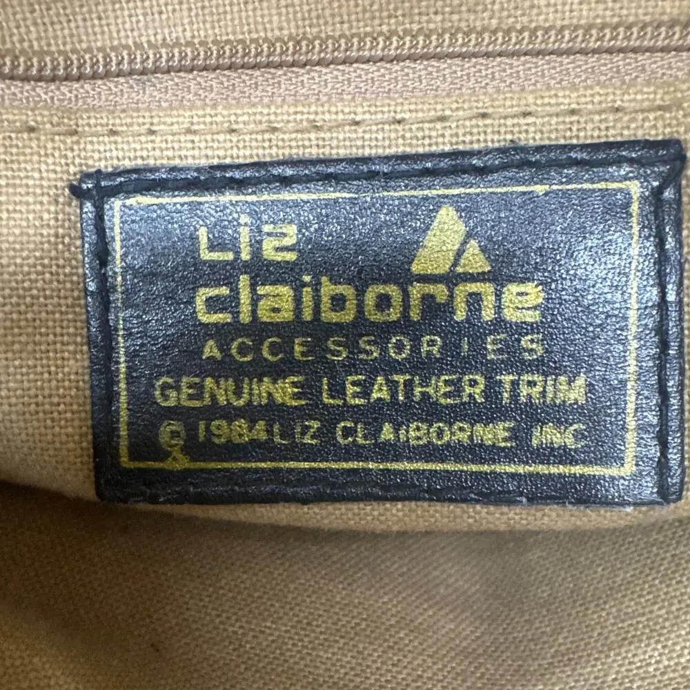 Liz Claiborne 1984 Vintage Tan Triangle Envelope Fold Over Shoulder Purse